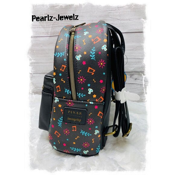 Loungefly Disney Pixar Coco Miguel Music Black Mini Backpack NWT - Picture 4 of 5
